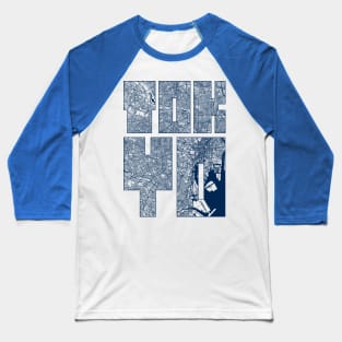 Tokyo, Japan City Map Typography - Coastal Baseball T-Shirt